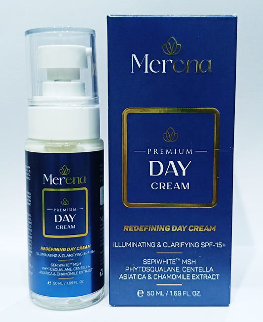 Merena Premium Day Cream 50 ml — Brightening, Hydrating & SPF-15+ Protection